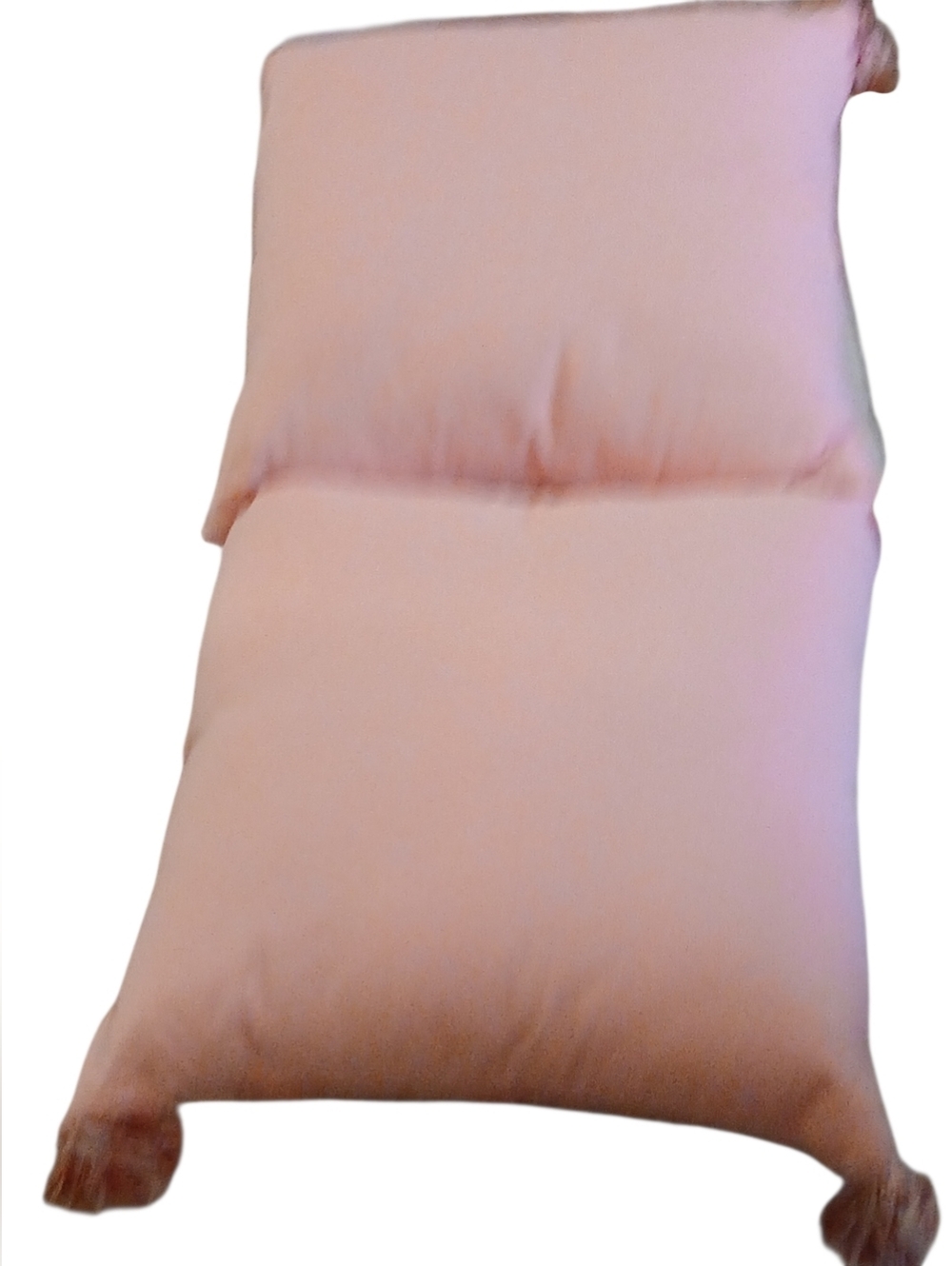 Home - Set of 2 Pink and White Pillow W/ Heart's, Tassels On Corners, 18" X 18" - Picture 8 of 8